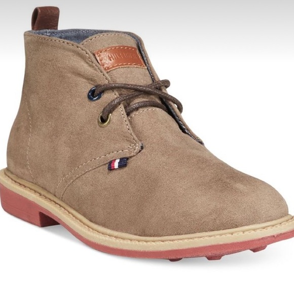 Boy’s Tommy Hilfiger Michael Chukka Boots Sz 3 Taupe Easter Church Uniform - Picture 1 of 14